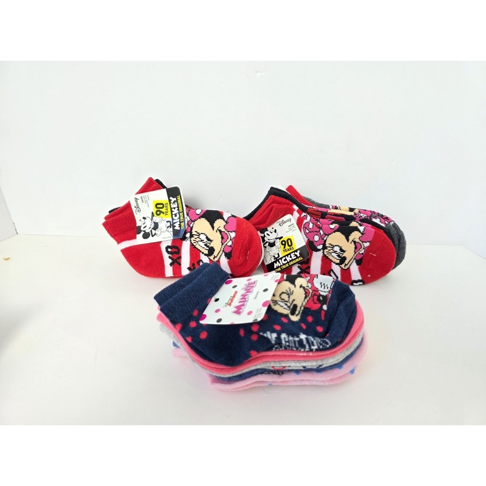 Disney Minnie Mouse 90 years socks sz 5-6 1/2 shoe size 4-7 1/2 15 PAIRS
